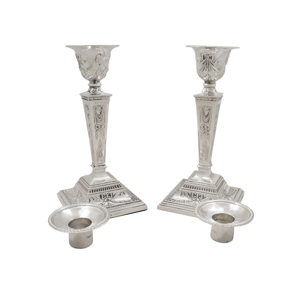 Pair of Vintage Sterling Silver 'Rams Heads' 8" Candlesticks 1972