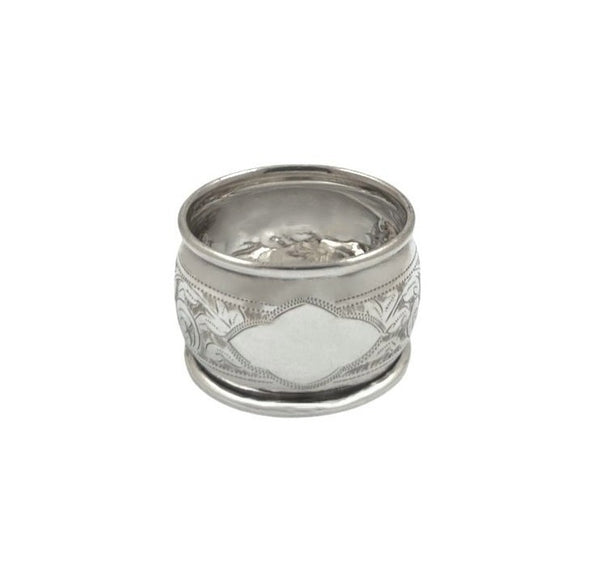 Set of 6 Antique Sterling Silver Napkin Rings in Case 1912