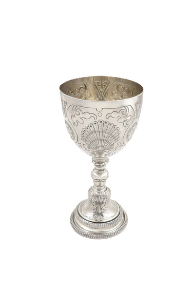 Antique Sterling Silver 6 1/2" Wine Goblet / Chalice 1920