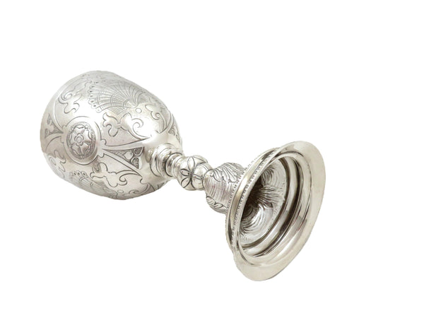 Antique Sterling Silver 6 1/2" Wine Goblet / Chalice 1920