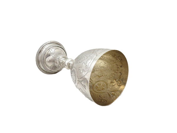 Antique Sterling Silver 6 1/2" Wine Goblet / Chalice 1920