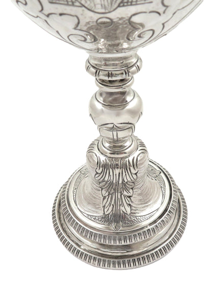 Antique Sterling Silver 6 1/2" Wine Goblet / Chalice 1920