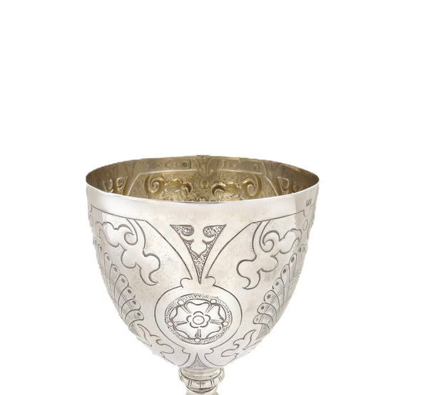 Antique Sterling Silver 6 1/2" Wine Goblet / Chalice 1920
