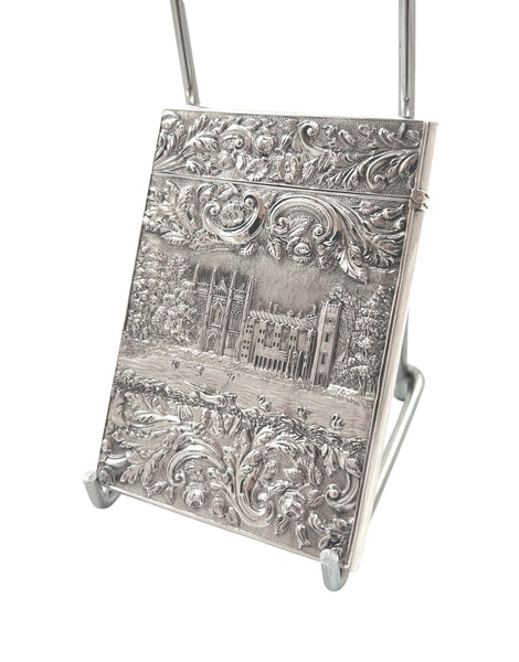 Antique Victorian Sterling Silver 'Newstead Abbey/Abbotsford House' Card Case 1841