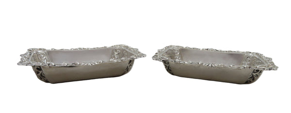 Pair of Antique Victorian Sterling Silver Dishes in Case 1899