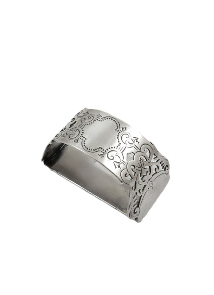 Antique Edwardian Sterling Silver Napkin Ring in Case 1904