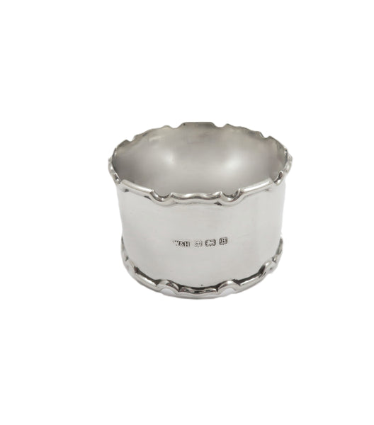 Set of 6 Antique Sterling Silver Napkin Rings in Case 1926