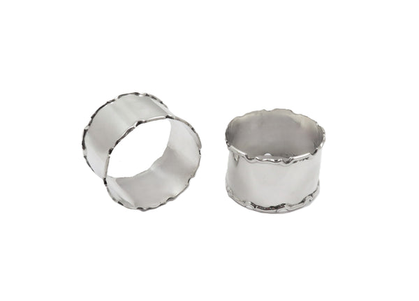 Set of 6 Antique Sterling Silver Napkin Rings in Case 1926