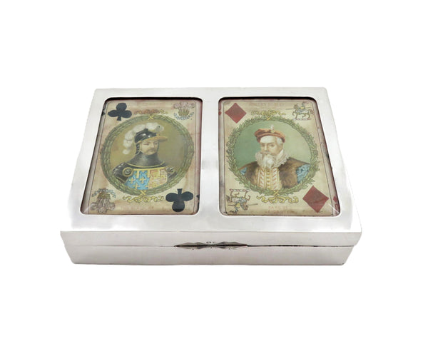 Antique Edwardian Sterling Silver Playing Card Box 1902