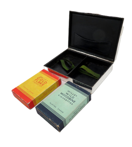 Antique Edwardian Sterling Silver Playing Card Box 1902