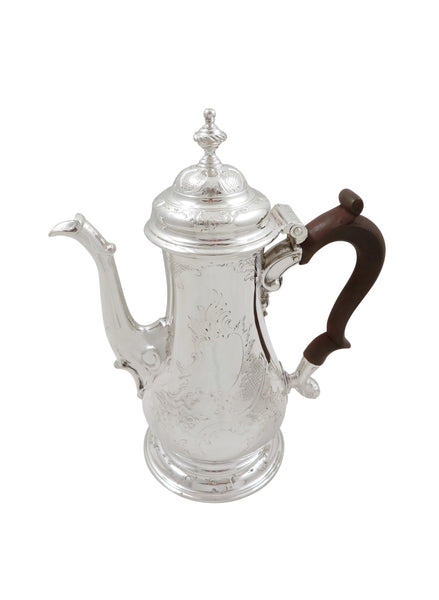 Antique Georgian Sterling Silver Bachelor Coffee Pot 1765