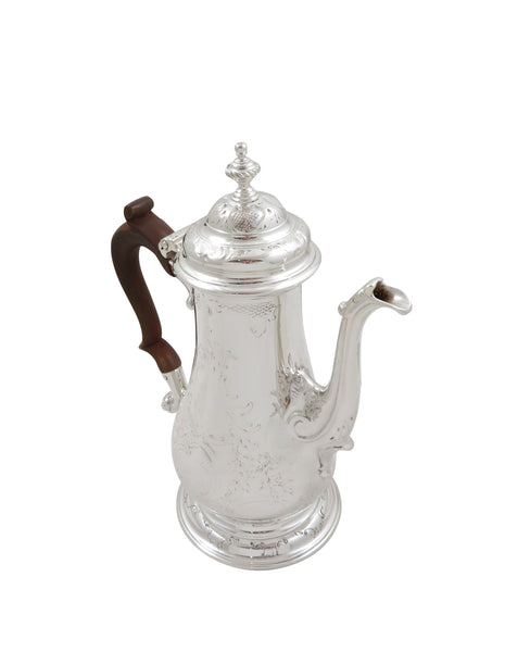 Antique Georgian Sterling Silver Bachelor Coffee Pot 1765