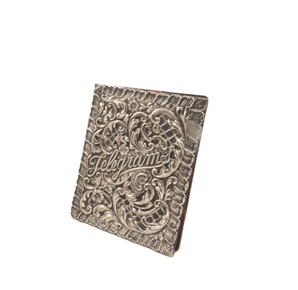Antique Edwardian Sterling Silver Telegram Folder / Case 1901