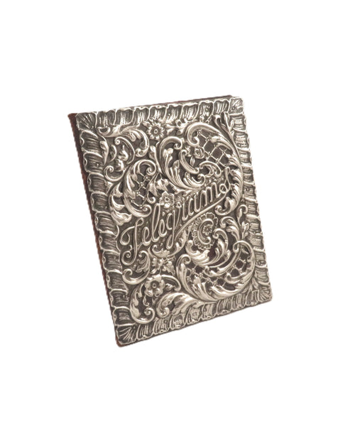 Antique Edwardian Sterling Silver Telegram Folder / Case 1901
