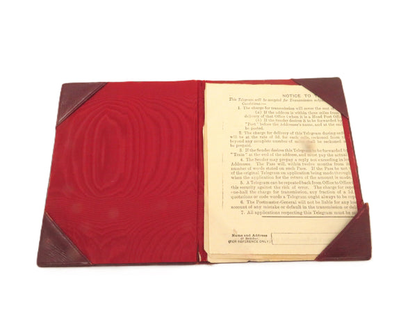 Antique Edwardian Sterling Silver Telegram Folder / Case 1901