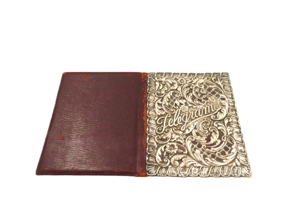 Antique Edwardian Sterling Silver Telegram Folder / Case 1901