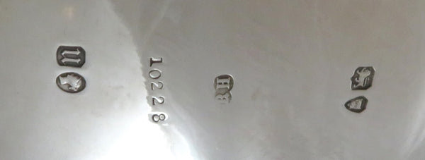 Antique Victorian Sterling Silver Sugar Bowl & Sifter Spoon in Case 1875