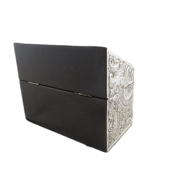 Antique Victorian Sterling Silver Desk Tidy / Stationery Box 1890