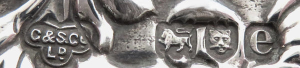 Antique Victorian Sterling Silver Card Case with Butterflies 1900