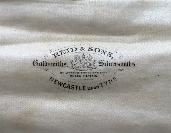 Antique Victorian Sterling Silver Christening Spoon & Fork in Case 1877