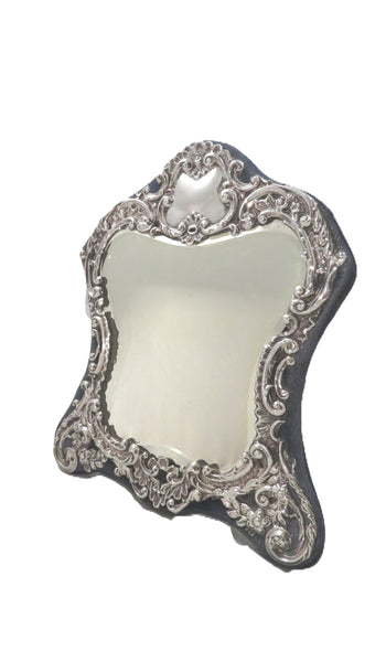 Antique Victorian Sterling Silver 8" Mirror 1898