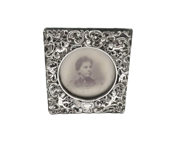 Antique Late Victorian Sterling Silver 'Cherubs' Photo Frame 1900