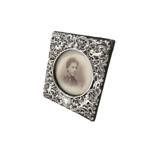 Antique Late Victorian Sterling Silver 'Cherubs' Photo Frame 1900