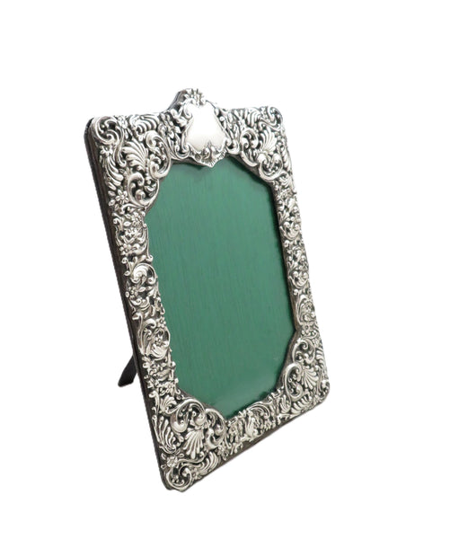 Antique Edwardian Sterling Silver 9 3/4" Photo Frame 1902