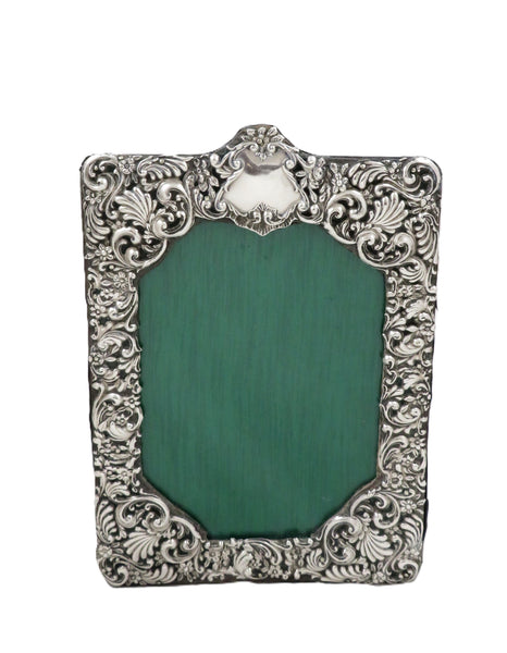 Antique Edwardian Sterling Silver 9 3/4" Photo Frame 1902