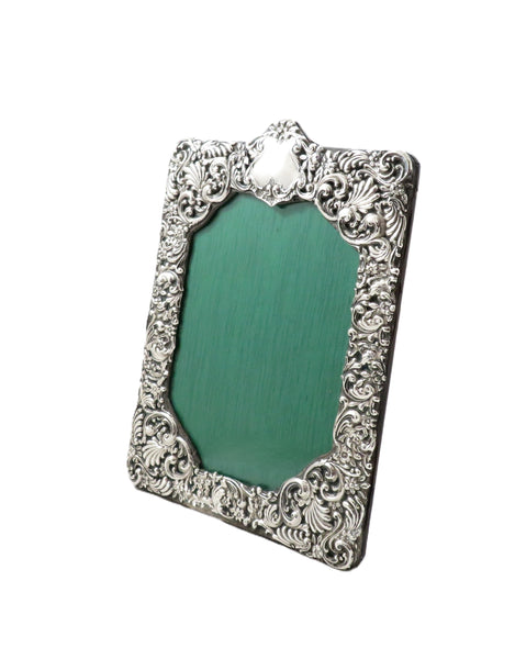 Antique Edwardian Sterling Silver 9 3/4" Photo Frame 1902