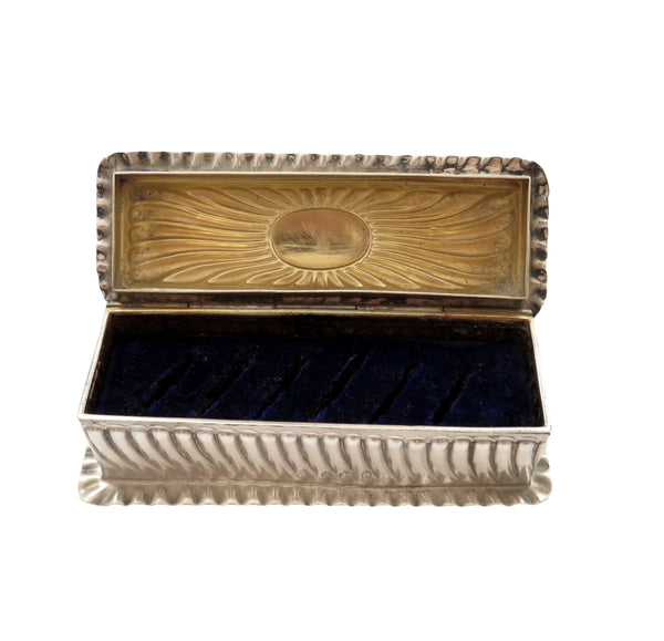 Antique Late Victorian Sterling Silver Ring Box 1900