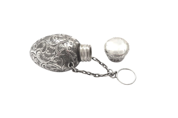 Antique Victorian Sterling Silver Scent / Perfume Bottle 1897