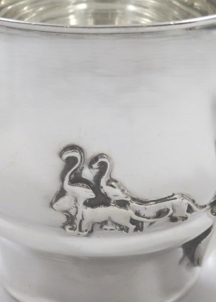 Antique George V Sterling Silver Christening Mug 1926 - Noah's Ark