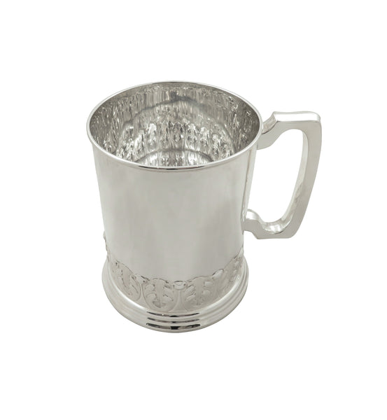 Antique Edwardian Sterling Silver Pint Tankard / Mug 1908