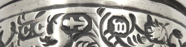 Antique Victorian Silver & Cranberry Glass Perfume / Scent Bottle 1899