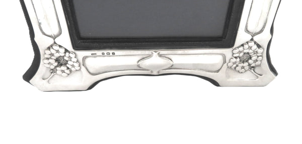 Antique Art Nouveau Sterling Silver 8" Photo Frame 1907