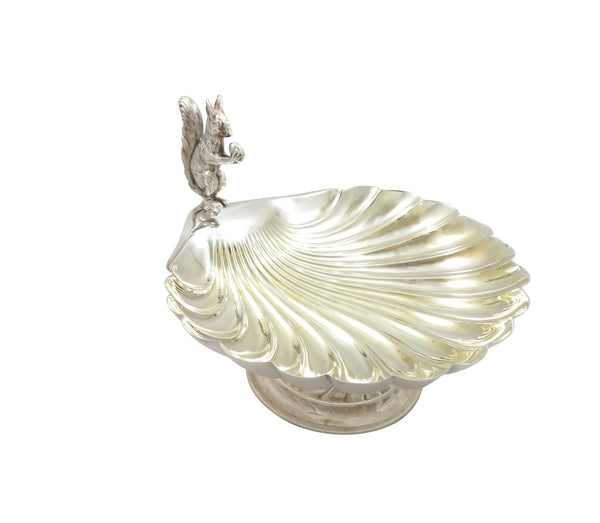 Antique Edwardian Silver Plated Squirrel Nut Dish / Bowl c1900