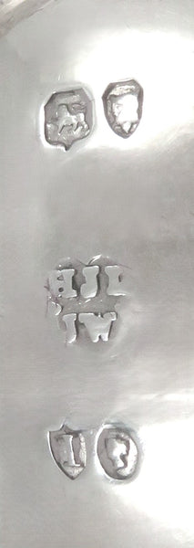 Pair of Antique Victorian Sterling Silver 'Bird' Salts & Spoons in Case 1884