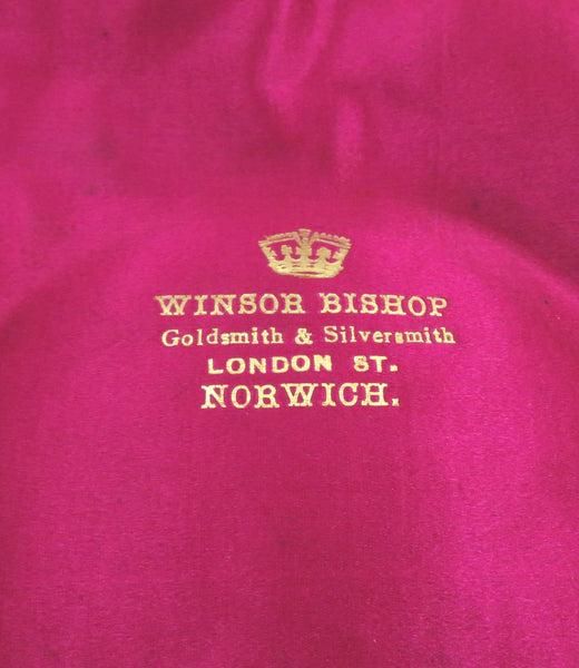 Antique Edwardian Sterling Silver Butter Dish with Knife in Case 1903