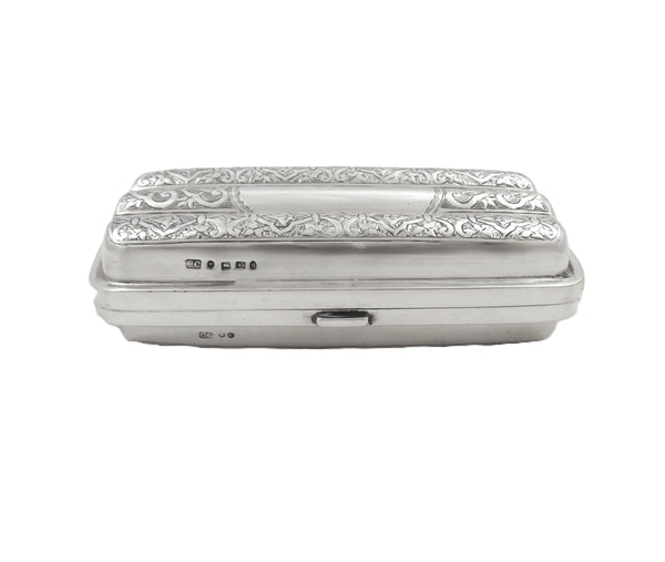 Antique Victorian Sterling Silver Cigar Case 1887