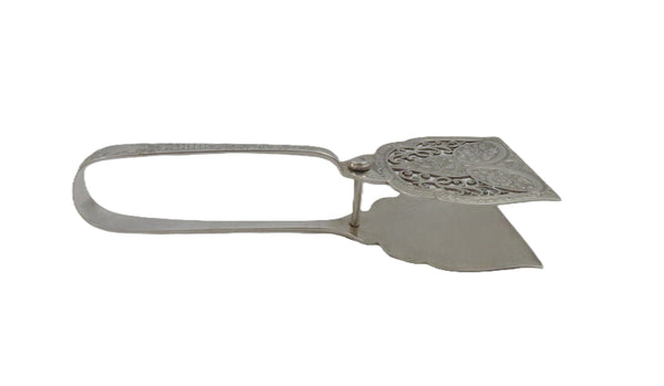 Pair of Antique Victorian Sterling Silver Cake / Bread Serving Tongs 1899