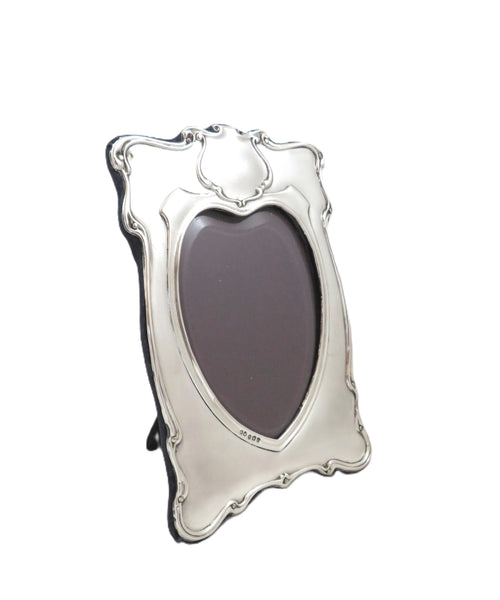 Antique Edwardian Sterling Silver 'Heart' Photo Frame 1902