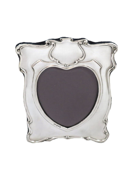 Antique Edwardian Sterling Silver 'Heart' Photo Frame 1902