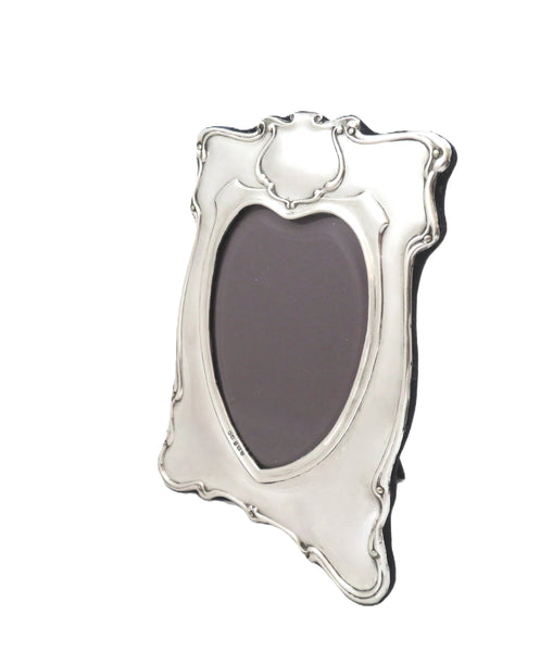 Antique Edwardian Sterling Silver 'Heart' Photo Frame 1902