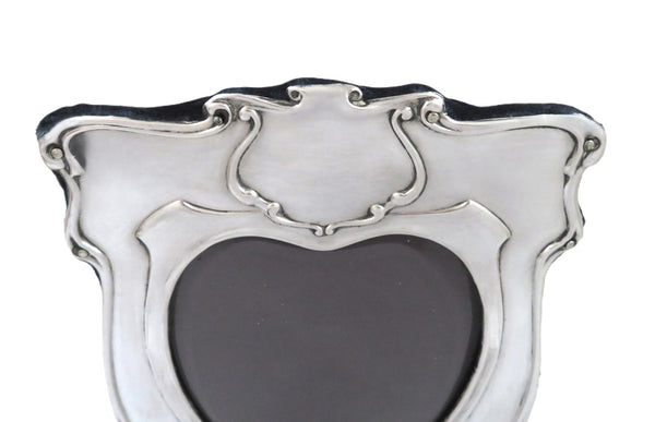 Antique Edwardian Sterling Silver 'Heart' Photo Frame 1902