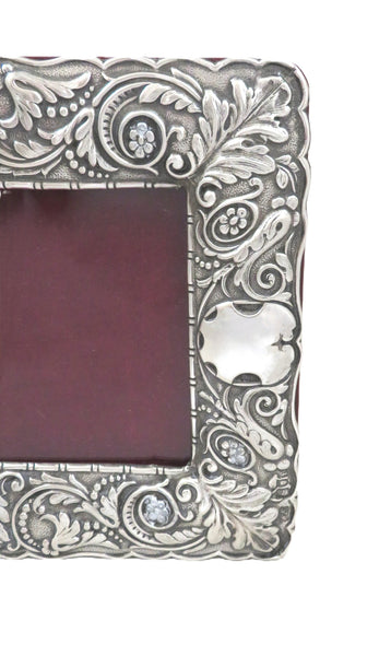 Antique Edwardian Sterling Silver Landscape Photo Frame 1901