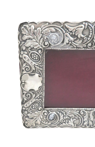 Antique Edwardian Sterling Silver Landscape Photo Frame 1901
