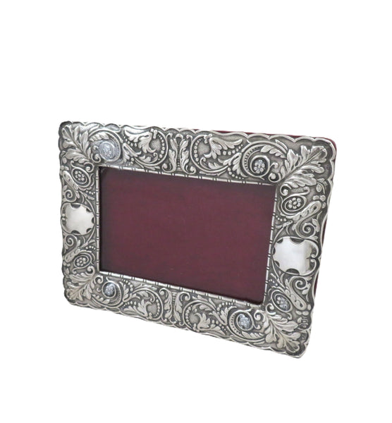 Antique Edwardian Sterling Silver Landscape Photo Frame 1901