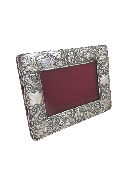 Antique Edwardian Sterling Silver Landscape Photo Frame 1901