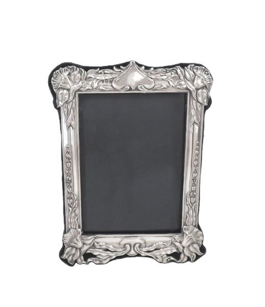 Antique Art Nouveau Sterling Silver 8" Photo Frame 1903